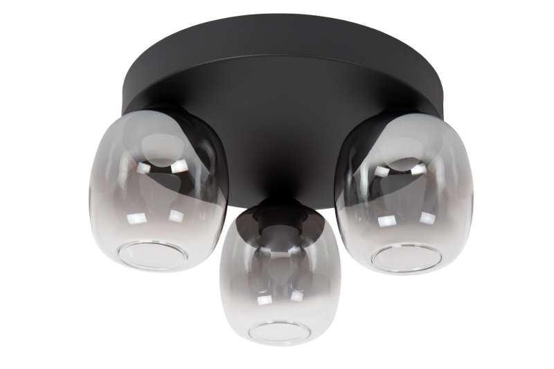Lucide TAMINO - Flush ceiling light - LED Dim. - 3x5,6W 3000K - Black